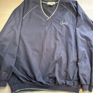 80s IZOD Golf Windbreaker Jacket Navy Blue L